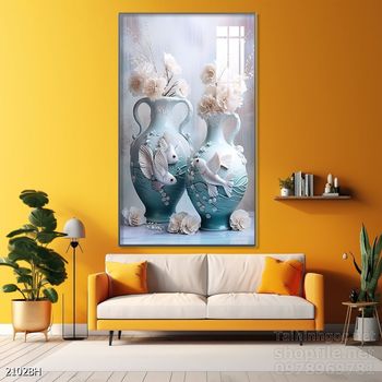 Tranh bình hoa đẹp decor trang trí tường