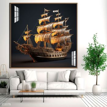 Tranh thuận buồm xuôi gió cánh buồm vàng đẹp nhất