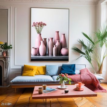 File tranh bình hoa đẹp decor tường nhà trang trí