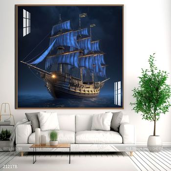 Tranh thuận buồm xuôi gió cánh buồm vàng đẹp nhất