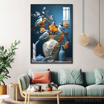 Mẫu tranh bình hoa mới nhất trang trí phòng khách, phòng ăn