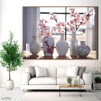 Tranh bình hoa nghệ thuật sang trọng