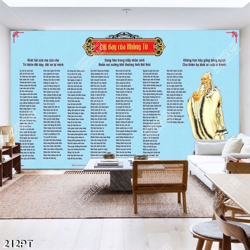 Tranh trang trí tường file gốc lời dạy của KHỔNG TỬ