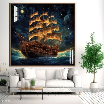 Tranh thuyền buồm và cảnh biển