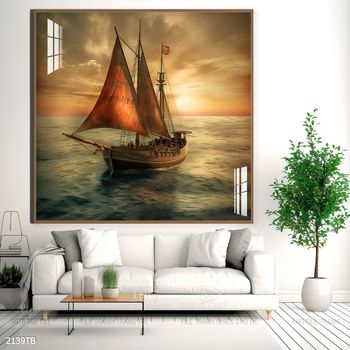 Tranh thuyền buồm và cảnh biển