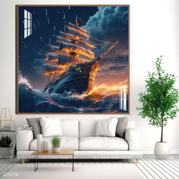 Tranh thuận buồm xuôi gió cánh buồm vàng đẹp nhất