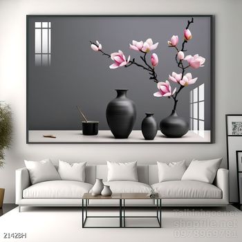 Mẫu tranh bình hoa mới nhất trang trí phòng khách, phòng ăn