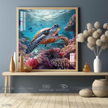 Tranh treo tường cá heo đại dương