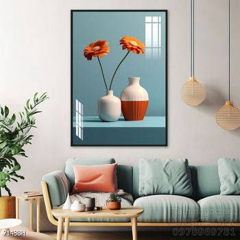 Mẫu tranh bình hoa nghệ thuật decor trang trí tường