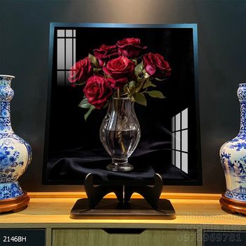 Mẫu tranh bình hoa đẹp hiện đại trang trí tường nhà