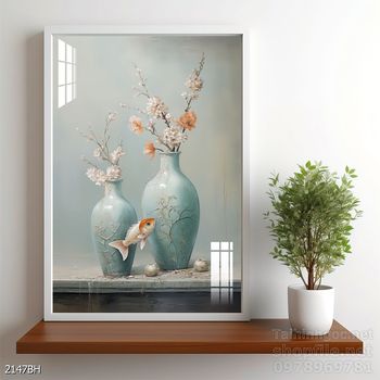 Tranh bình hoa nghệ thuật sang trọng