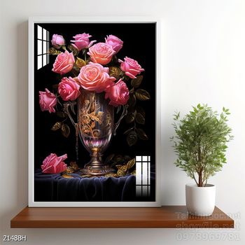 Mẫu tranh bình hoa trang trí tường đẹp tinh tế