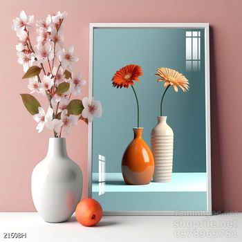 Tranh bình hoa đẹp trang trí tường