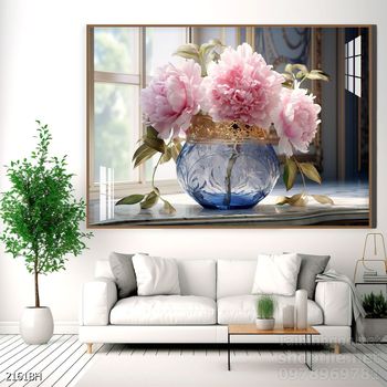 Mẫu tranh bình hoa mới nhất trang trí phòng khách, phòng ăn