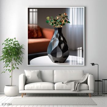 Tranh bình hoa đẹp decor trang trí tường