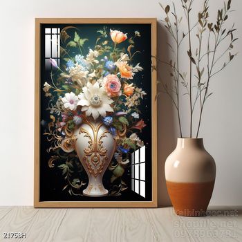 Tranh bình hoa trang trí phòng khách, phòng ăn đẹp