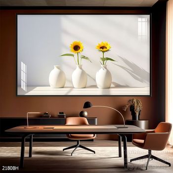 Mẫu tranh bình hoa nghệ thuật decor trang trí tường