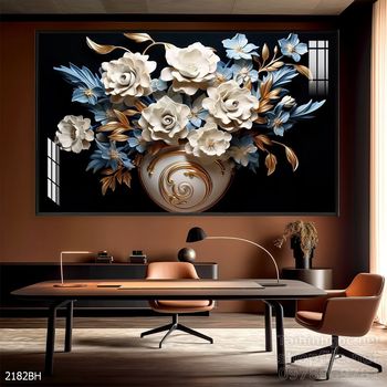 Tranh bình hoa độc đáo trang trí phòng khách