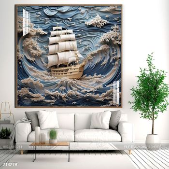 Tranh phong thủy thuận buồm xuôi gió tài lộc đẹp