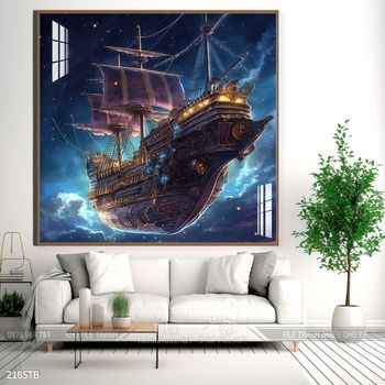 Tranh thuận buồm xuôi gió cánh buồm vàng đẹp nhất