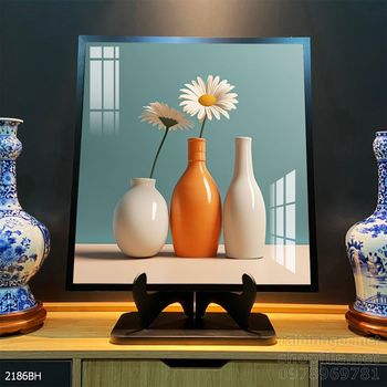 Tranh bình hoa đẹp decor trang trí tường