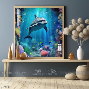 Tranh treo tường cá heo đại dương
