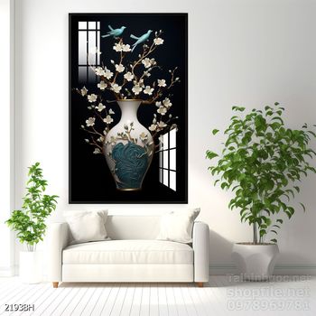 Tranh bình hoa đẹp trang trí tường