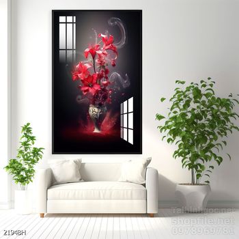 Mẫu tranh bình hoa mới nhất trang trí phòng khách, phòng ăn