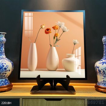 File tranh bình hoa đẹp decor tường nhà trang trí