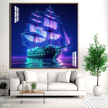 Tranh thuận buồm xuôi gió cánh buồm vàng đẹp nhất