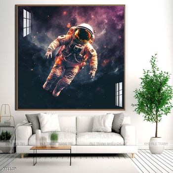 Tranh 3D phi hành gia vũ trụ
