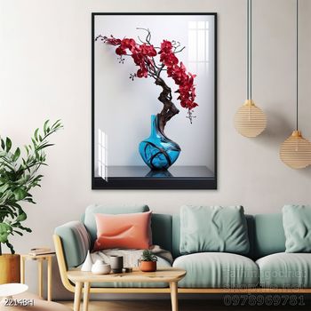 Mẫu tranh bình hoa nghệ thuật decor trang trí tường