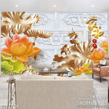 Tranh những bông hoa giả ngọc bên chiếc lá bằng gỗ quý