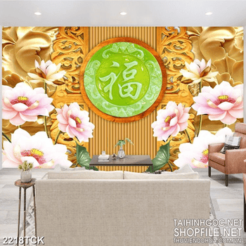 Tranh in canvas những bông hoa sen hồng trên nền gỗ