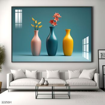 Tranh bình hoa đẹp decor trang trí tường