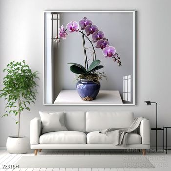 Tranh bình hoa độc đáo trang trí phòng khách