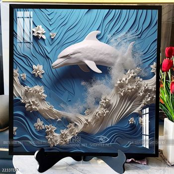 Tranh cá heo đẹp độc đáo