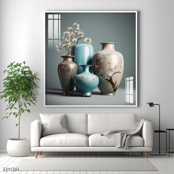 Tranh bình hoa hiện đại treo tường sang trọng ý nghĩa