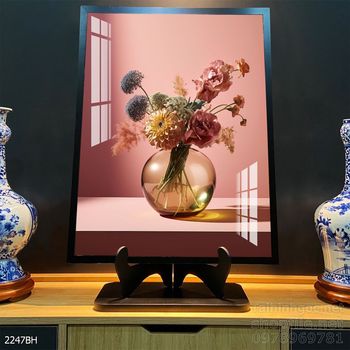 Mẫu tranh bình hoa mới nhất trang trí phòng khách, phòng ăn