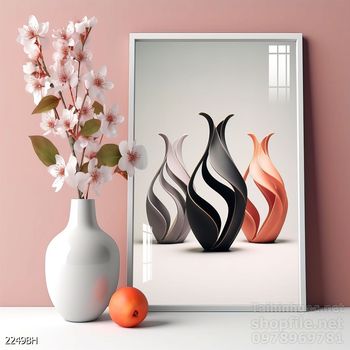 Mẫu tranh bình hoa sang trọng đẹp độc đáo