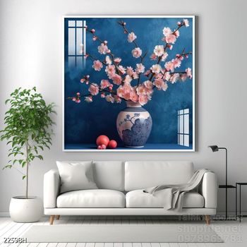Tranh bình hoa hiện đại treo tường sang trọng ý nghĩa