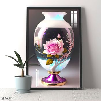 Tranh bình hoa đẹp trang trí tường