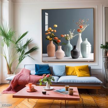 Mẫu tranh bình hoa mới nhất trang trí phòng khách, phòng ăn