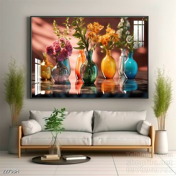 Tranh bình hoa nghệ thuật sang trọng