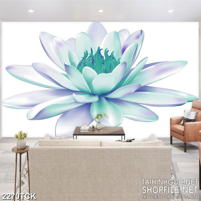 Tranh bông hoa súng màu sắc xinh đẹp trên nền trắng