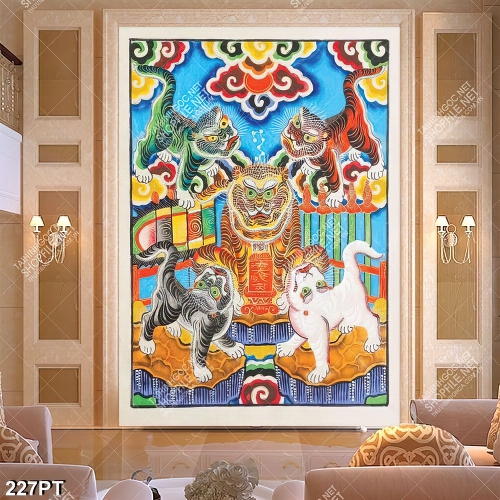 Tranh ngũ hổ đẹp nhất file psd