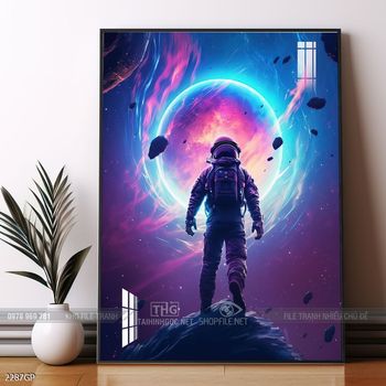 Tranh treo tường phi hành gia vũ trụ