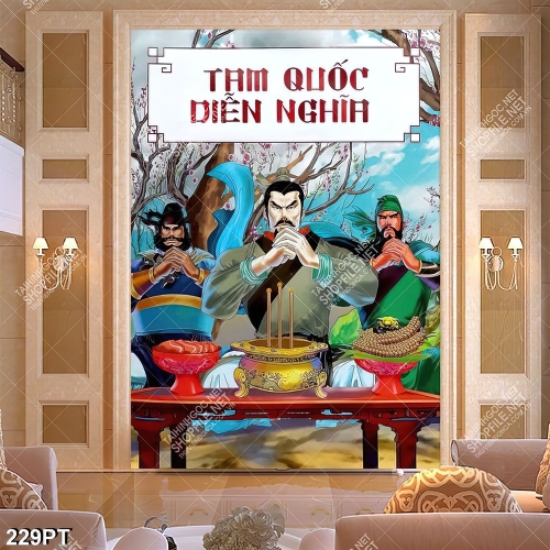 Tranh Tam Quốc Diễn Nghĩa in uv