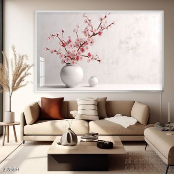 Mẫu tranh bình hoa nghệ thuật decor trang trí tường