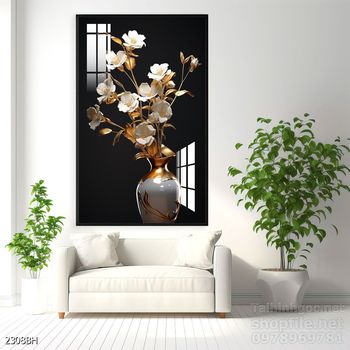 Mẫu tranh bình hoa đẹp hiện đại trang trí tường nhà